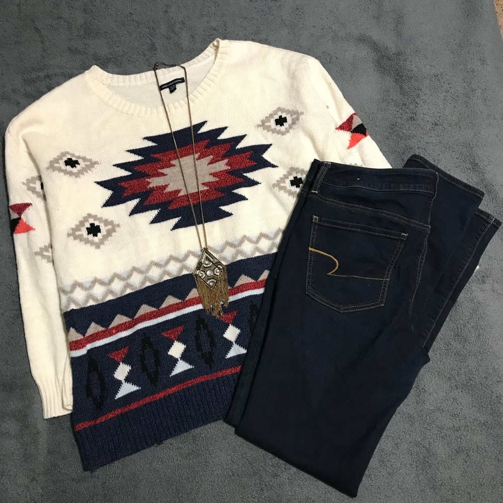 Cozy Aztec Print American Eagle Sweater